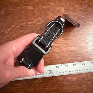 NWT Primal Pet Gear Padded Reflective Dog Collar Black Red Medium